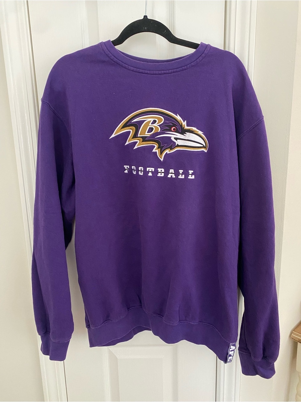 NFL Purple Baltimore Ravens Crewneck Sweatshirt with Team Logo womens/mens